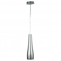 Oriel Lighting-Meri Brushed Glass Pendant 41cm  With A Clear Flex Cord and Silver Canopy